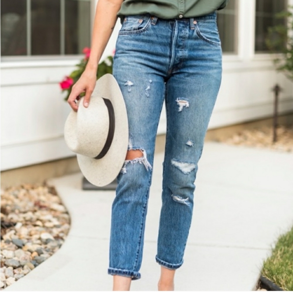 Levi's 501 Skinny Jeans White Cone Denim 100% Cotton Jeans